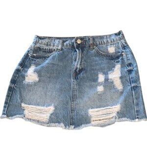 Forever 21 Distressed Denim Mini Skirt Size 26